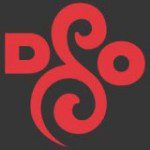The logo for dso on a black background.