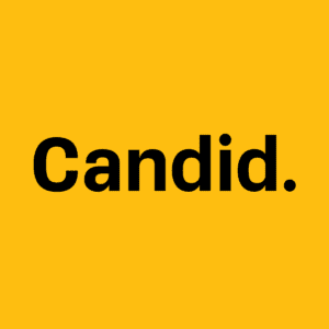 Candid Logo on a yellow background