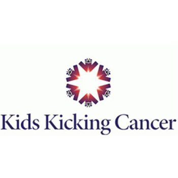 Kids kicking cancer logo.